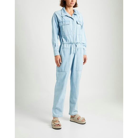 Isabel Marant Etoile NWOT Marvin Chambray Jumpsuit Blue Size 34 - Picture 1 of 13